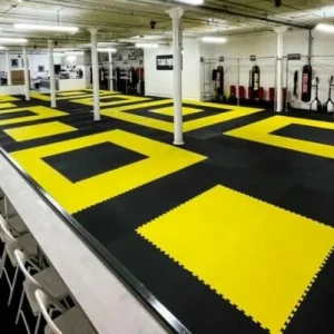 Thảm Tập Gym 1x1mx3cm Đen – Vàng 2 Mặt